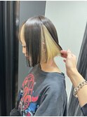 フェイスフレーミングツートンカラーぱつっとボブ＠心斎橋美容室