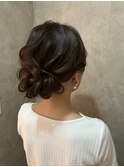 シニヨン　結婚式　大人かわいい　アップスタイル　編み込み