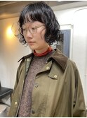 切りっぱなしボブパーマ