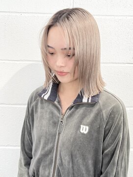 ココ 原宿(KOKO) ミルクティー小顔レイヤーカットオリーブグレーココアベージュ