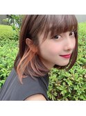 内巻きボブ/ミニボブ/ボブ/インナーカラー/ミディアム
