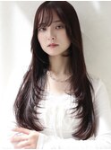 韓国レイヤー×ワインレッド