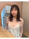 ゆるふわ透明感ミディアムパーマ