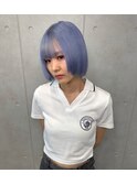 ブルー/ハイトーン/ブルーシルバー/ショートボブ