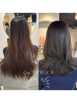 カラ フクオカ(Cara FUKUOKA) オリーブアッシュ《★髪質改善うる艶水素カラー+カット★》