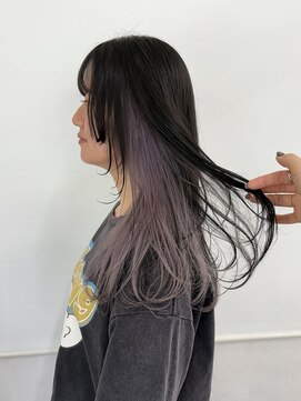 ヘアー アレス(hair ales) インナーカラー パープルカラー ブリーチカラー