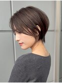 表参道白髪ぼかしハイライトミディアムボブアッシュグレー50代