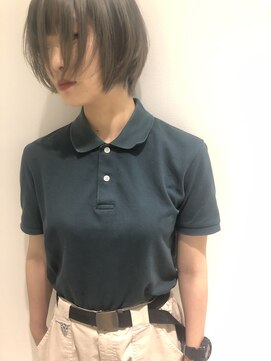 マッシュ チャヤマチ(MASHU chayamachi) 痛みにくいブリーチでグレーベージュ