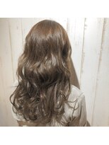 ブルー(BLUE)&nbsp;巻き髪×グレージュ