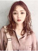 Lien☆ピンクブラウンデザインカラー×レイヤーウェーブ 立川