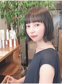 切りっぱなしボブ×ワイドバング