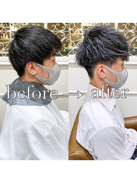 フレームプラス 御堂筋難波店(FRAME +) メンズショート短髪ツーブロツーブロック束感カット