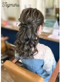 結婚式に☆ウエーブのハーフアップ☆