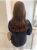 ラテカラーマロンベージュ×大人ツヤ髪ロングウェーブ