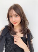 大人可愛い　レイヤーカット　ミディアム　顔まわりカット#
