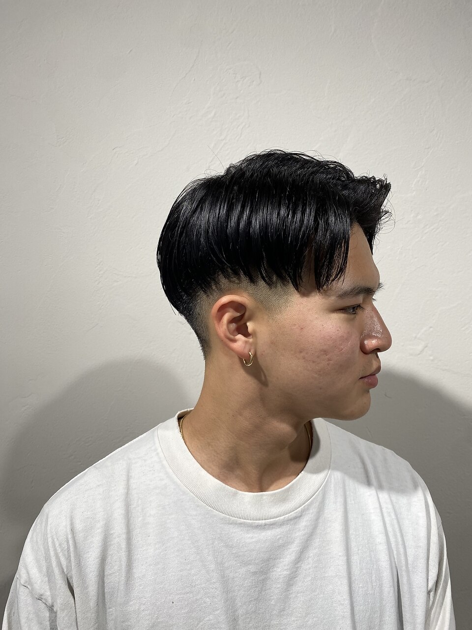 角刈り 束感刈り上げビジネス七三ツーブロックアップバング1257