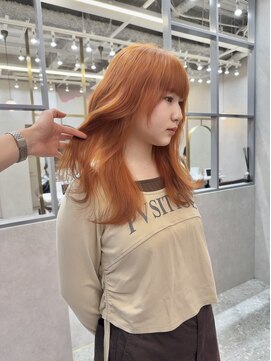 ロンド レア 天神大名店(Lond Le’a) 天神大名ダブルカラーケアブリーチオレンジベージュ暖色カラー