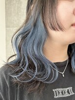 サクラ オモテサンドウ(SAKURA) 隠せるバレないインナーカラーくすみブルー　姫カット　表参道