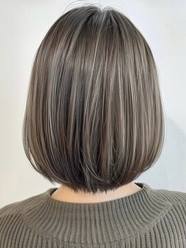 ネックス 表参道本店(nex) デザインカラーレイヤーカットウェットヘアオリーブベージュ白髪