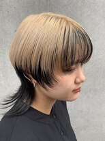 サロンドジョー(salon de joe) ケアブリーチダブルカラーインナーカラーショートボブレイヤー