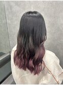 ピンクラベンダー グラデーション ダブルカラー 成増