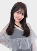 レイヤーロング大人可愛い毛先ワンカール後れ毛