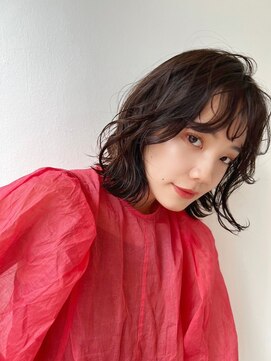 ホスタ 大阪梅田店(fosta) ベージュインナーカラーショートボブレイヤーミディアム前髪