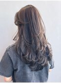 ロングおくれ毛美髪顔周りレイヤー韓国ヘア_ba549021