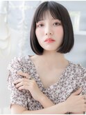 黒髪シースルーバング小顔切りっぱなしボブh4上尾20代30代40代