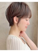 丸顔マッシュショートボブ30代40代小顔新宿ハイライトカラー面長