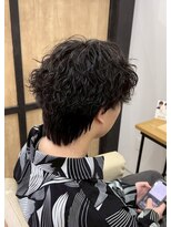 メンズギフト(men's GIFT)&nbsp;波巻きパーマツイストスパイラルマッシュツーブロック刈り上げ