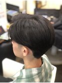 ツーブロックマッシュ　ナチュラルセンターパート