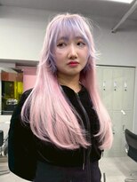 レイム(LAME)&nbsp;バレイヤージュハッシュカットハイライトクラゲヘアウルフカット