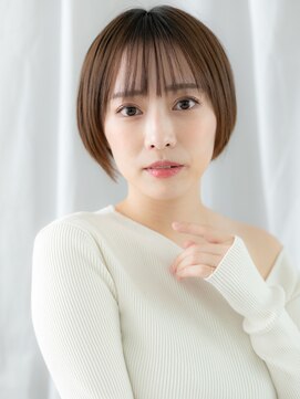 ドクターズ サロン ラブ(Dr's Salon LAB) ショコラブラウン薄めバング丸みショートv古河20代30代40代