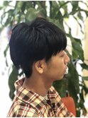 ツ-ブロック刈り上げ男子ボブ