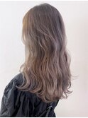 グレージュロング_ココアブラウンフリンジウェーブ_ba298942