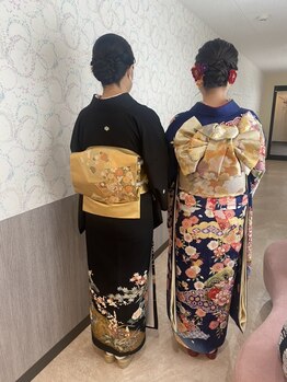 サロンドプランセス(SALON DE PRINCESSE)の写真/《着付け/ヘアセット早朝可◎華道/茶道の着付けリピート多数♪》慣れない着物も長時間着崩れせず疲れにくい