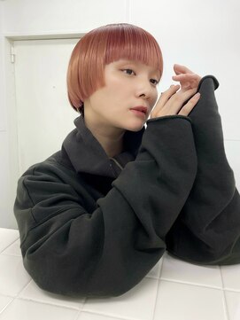 繭 pail pink orange×おさまりshort bob