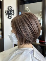 美容室 夢先案内&nbsp;脱白髪染めピンクベージュ