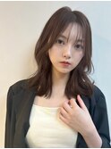 2wayバング韓国ヘア前髪シースルーミディアムくびれヘア顔周り