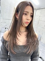 サイン 表参道(SIGN) 韓国ヘアーハッシュカットレイヤーカットグレージュブリーチ無し