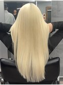 ハリウッドプラチナブロンドロングストレート