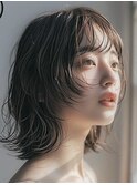 前髪 アンブレラカラー こなれミディ イメチェン