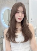 ブリーチなしダブルカラー透明感グレージュ艶感たっぷり