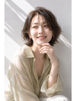 アッシュ 学芸大学店(Ash) ショートボブ/大人女性/シアーベージュ/白髪ぼかし/脱白髪染め