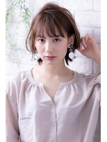 ヘアーアートシフォン 池袋西口店(Hair art chiffon)&nbsp;丸型/切りっぱなしボブ/ピンクブラウン/美髪