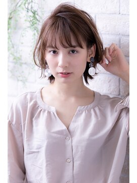 ヘアーアートシフォン 池袋西口店(Hair art chiffon) 丸型/切りっぱなしボブ/ピンクブラウン/美髪