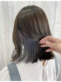 インナーカラー×スモーキーブルー×ボブ【CIEL×maki】