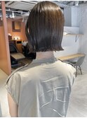【中澤彩乃】ミニボブ切りっぱなし外はねレイヤーベージュカラー