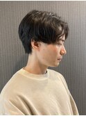 くせ毛を活かしたセンターパート 【理容室】大森/蒲田/フェード